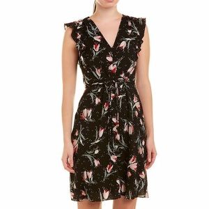 NWT Rebecca Taylor Floral Ruffled Silk Dress Sz 6